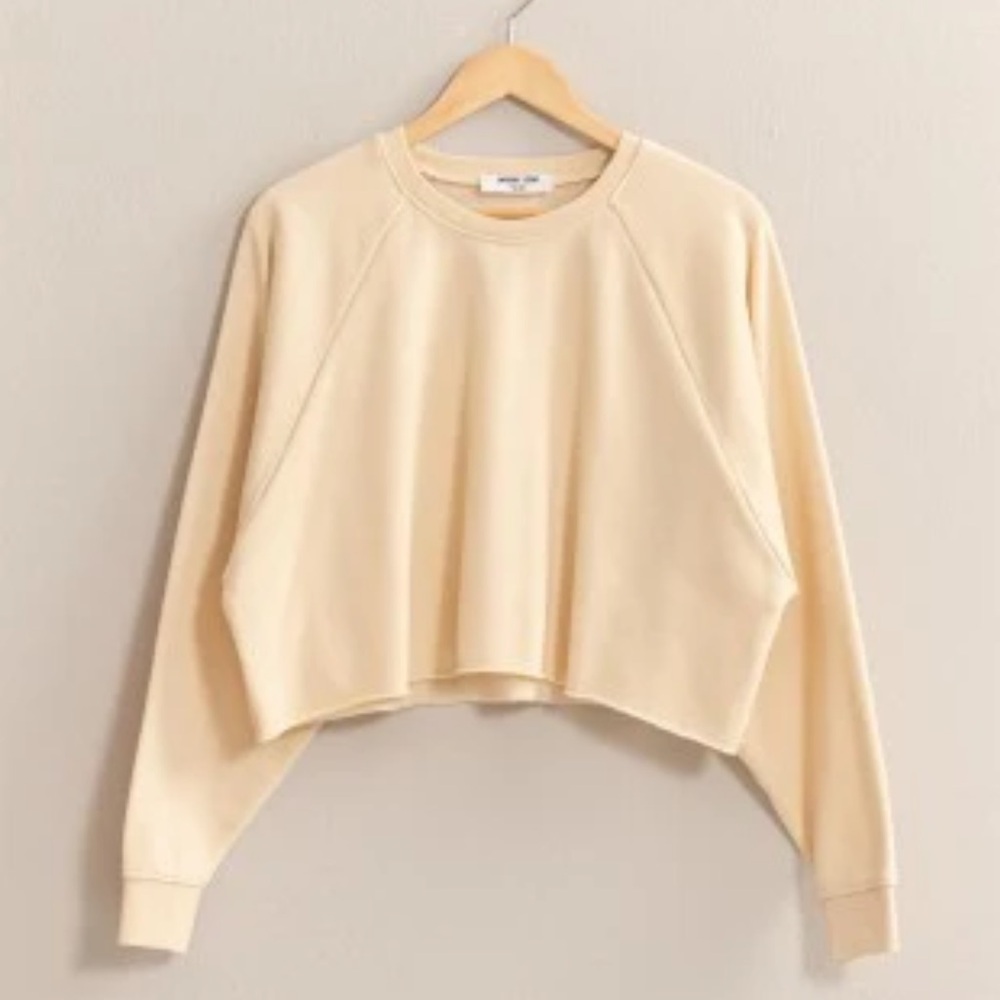 Double Zero Light Tan Cropped Sweatshirt
